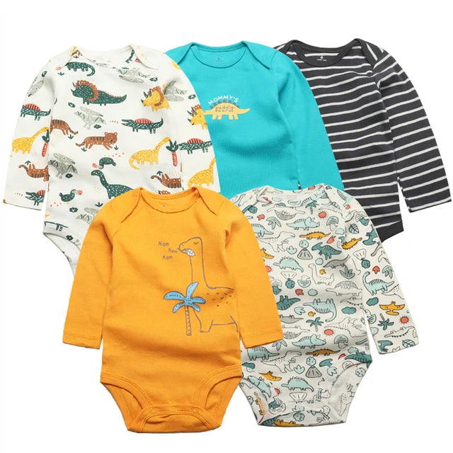 “5PCS Soft Cotton Set” “Adorable Cartoon Designs” “True-to-Size Fit” “Perfect Baby Shower Gift” “All-Season Comfort”