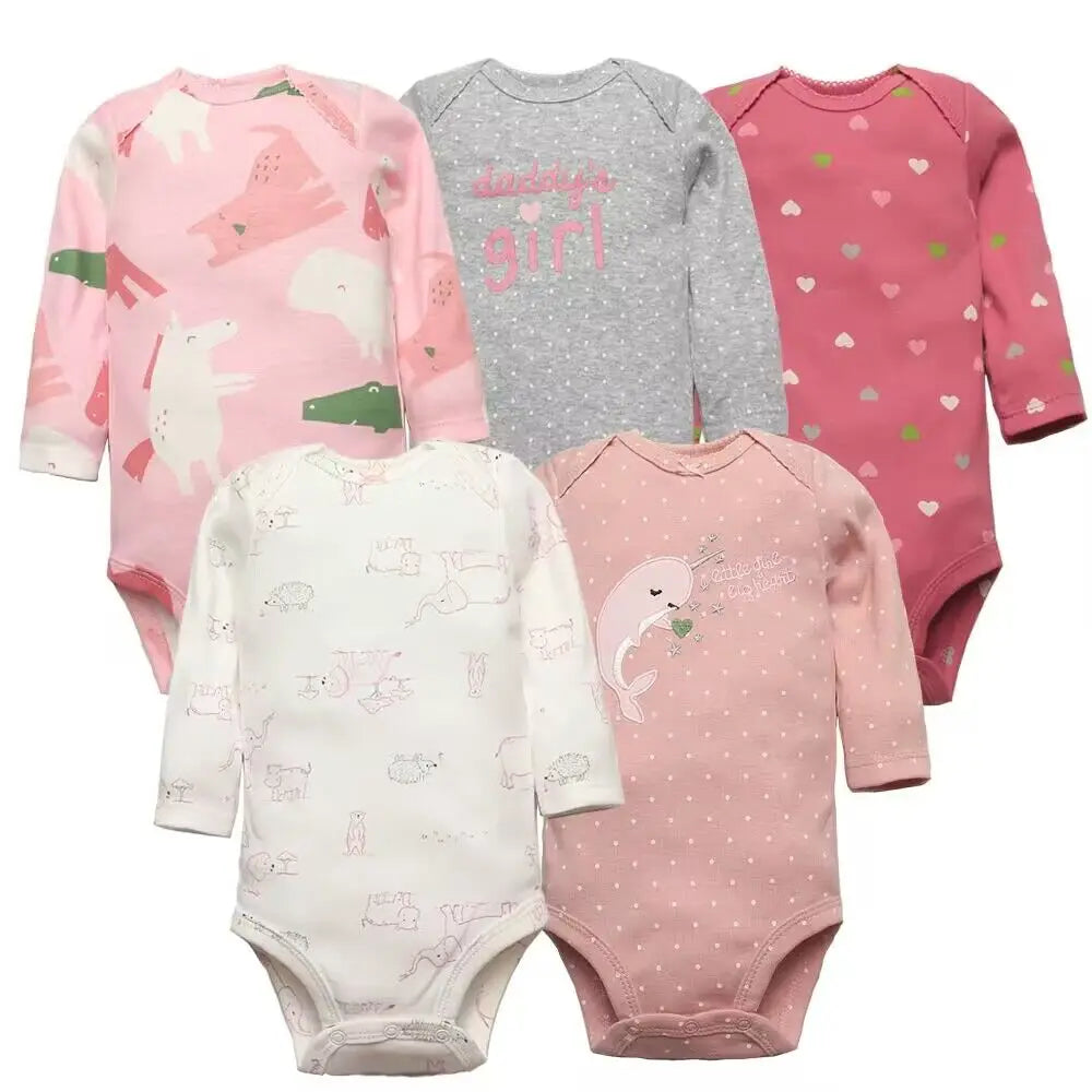“5PCS Soft Cotton Set” “Adorable Cartoon Designs” “True-to-Size Fit” “Perfect Baby Shower Gift” “All-Season Comfort”