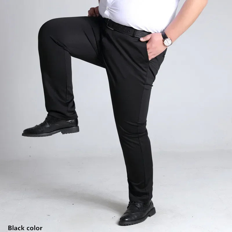 "Sizes Up to 52 – Big & Tall"
"Perfect for Office & Business"
"Elastic Waist for Comfort"
"Grey • Black • Dark Blue"
"Smart Casual Straight Fit"