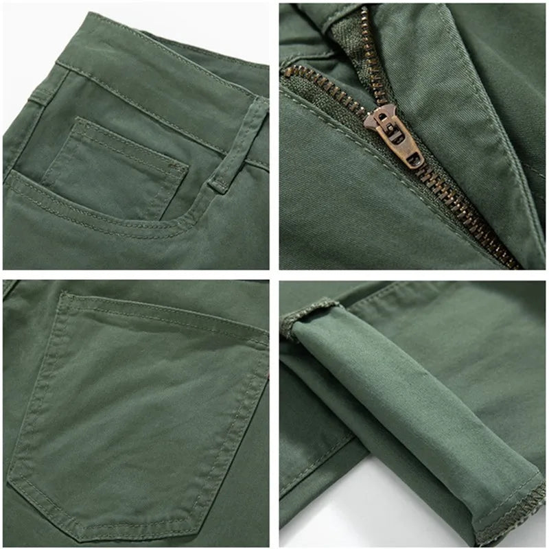 Men’s Cotton Chino Pants Plus Size Loose Casual Straight Trousers