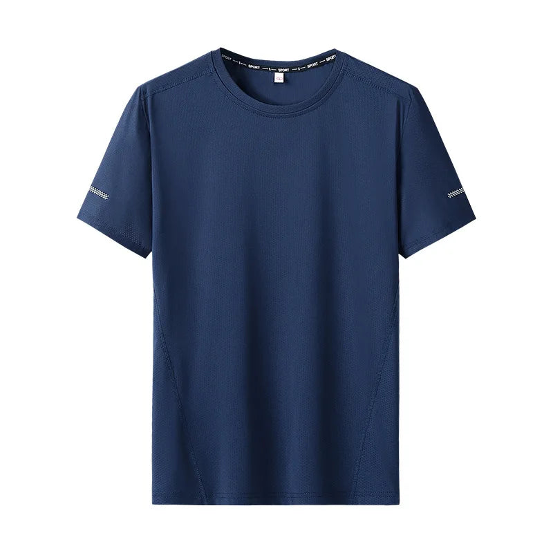 Big Size 9XL Men’s Quick Dry T-Shirt Casual Round Neck Short Sleeve