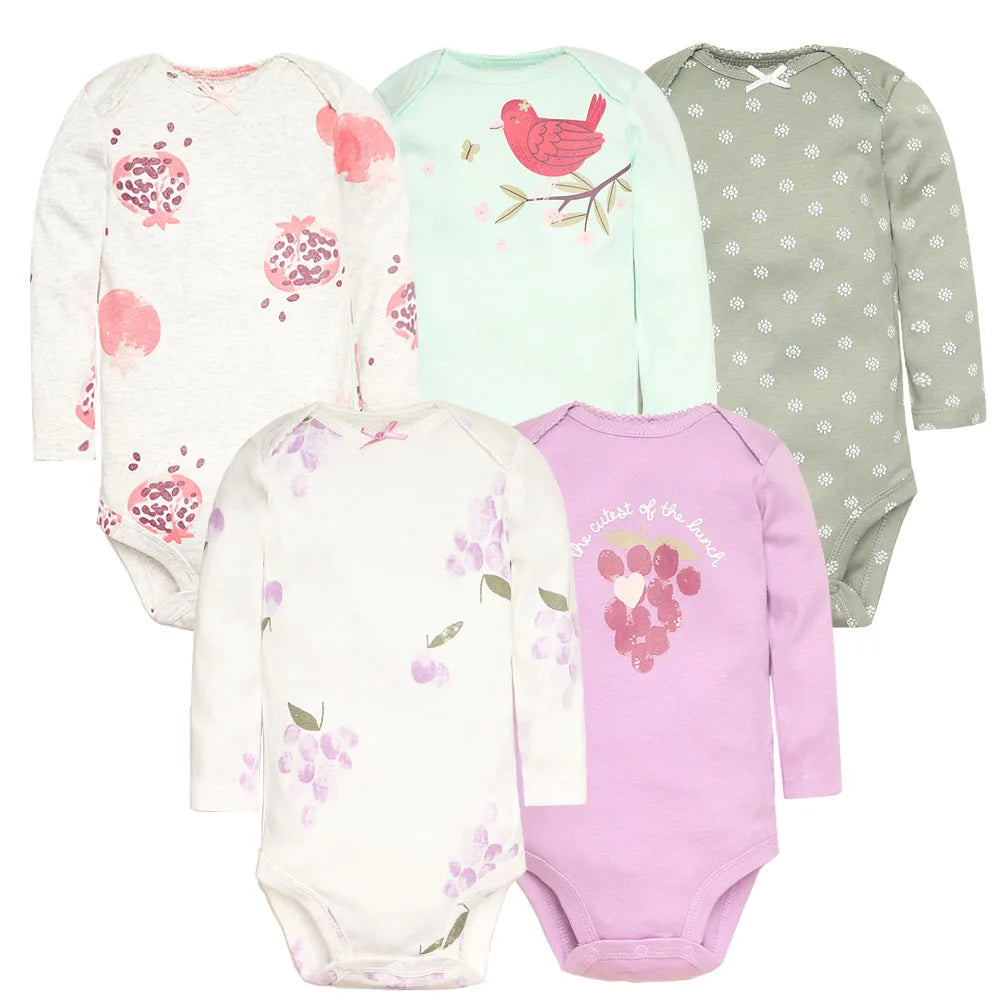 “5PCS Soft Cotton Set” “Adorable Cartoon Designs” “True-to-Size Fit” “Perfect Baby Shower Gift” “All-Season Comfort”