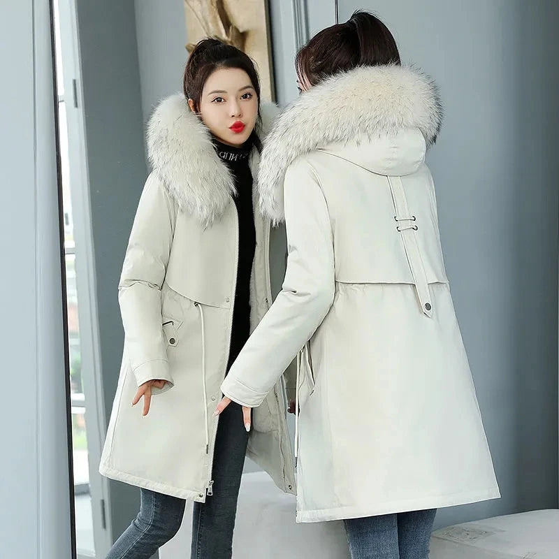 “Stay Warm & Stylish” “Sizes M to 8XL Available” “Big Fur Hood for Extra Comfort” “Adjustable Waist for Perfect Fit” “Thick Cotton Liner for Cold Days”