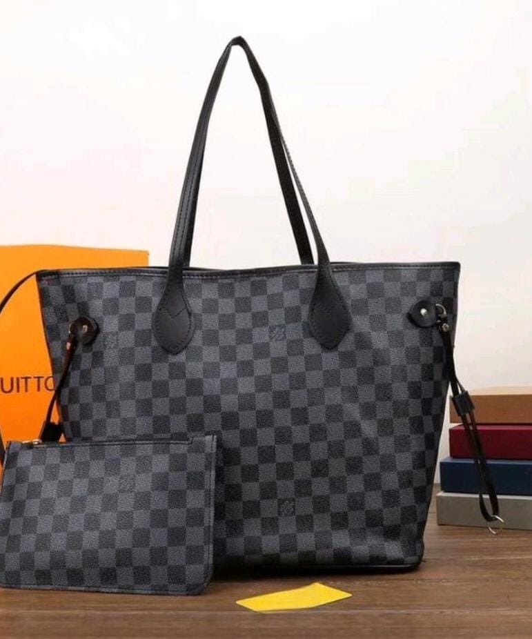 Luxury Designer Checkered Tote Bag Set - Premium Handbag Collection