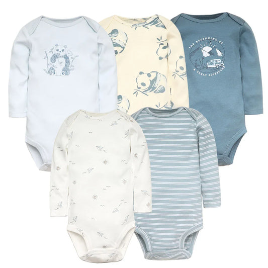 “5PCS Soft Cotton Set” “Adorable Cartoon Designs” “True-to-Size Fit” “Perfect Baby Shower Gift” “All-Season Comfort”
