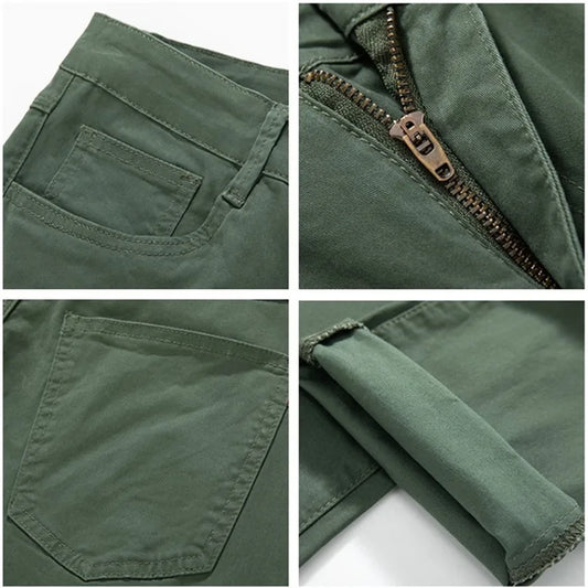 Men’s Cotton Chino Pants Plus Size Loose Casual Straight Trousers