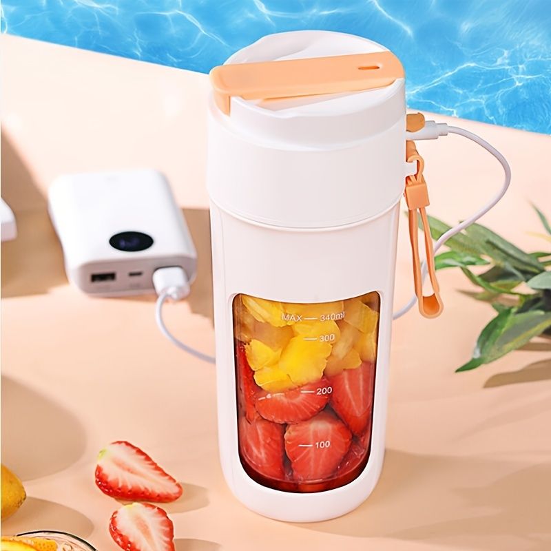 Portable Wireless Blender With The Straw; USB Travel Juice Cup Baby