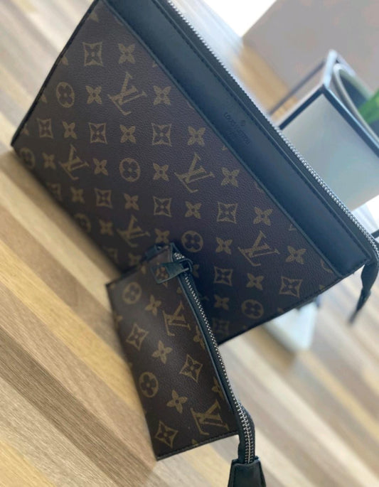 Luxury Monogram Crossbody Bag Set - Designer Style Messenger Pouch