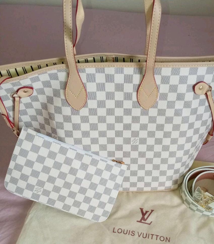 Luxury Designer Checkered Tote Bag Set - Premium Handbag Collection